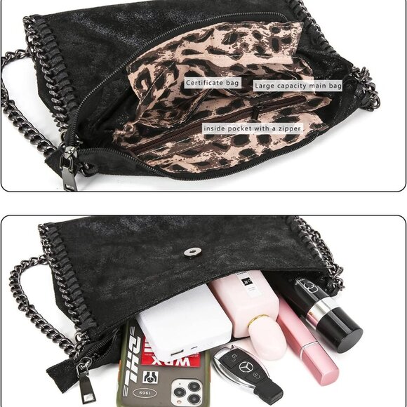 Crossbody Bags for Women Designer Handbags for Women Black Clutch Chain Crossbod - Picture 6 of 6